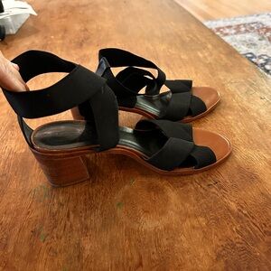 Bernardo Black and Brown Heeled Sandals